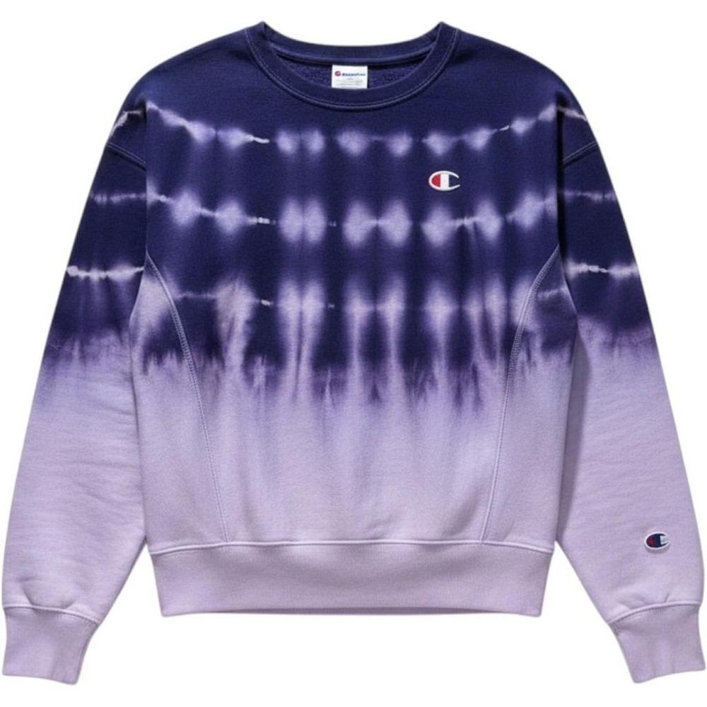 Champion Reverse Weave Tie Dye Crop Sweatshirt XS Purple Y2K Streetwear Good